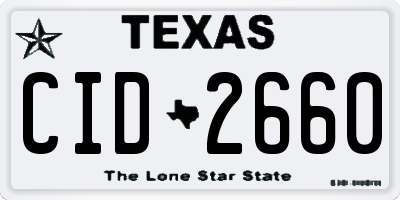 TX license plate CID2660