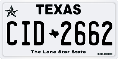 TX license plate CID2662