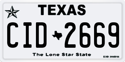 TX license plate CID2669