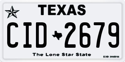 TX license plate CID2679