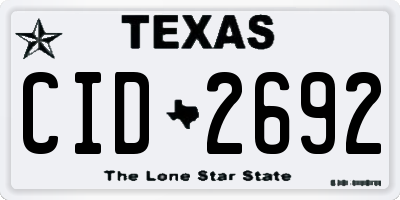 TX license plate CID2692