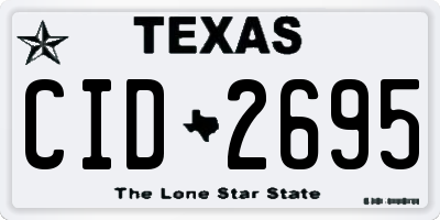 TX license plate CID2695