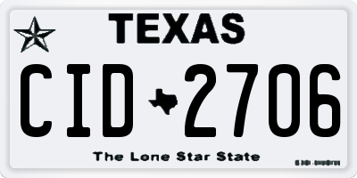 TX license plate CID2706