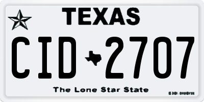 TX license plate CID2707