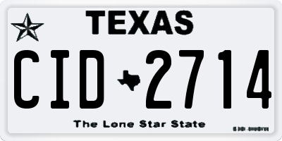 TX license plate CID2714