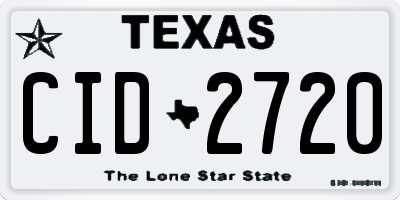 TX license plate CID2720
