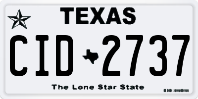 TX license plate CID2737
