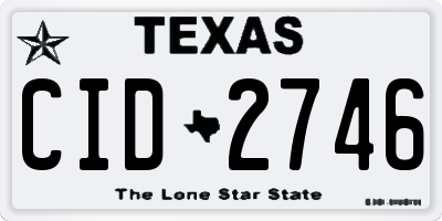 TX license plate CID2746