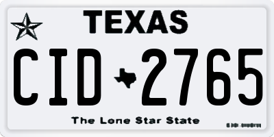 TX license plate CID2765