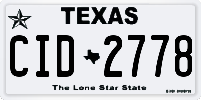 TX license plate CID2778