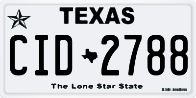 TX license plate CID2788