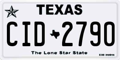 TX license plate CID2790