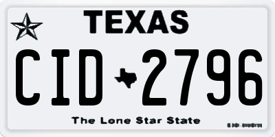 TX license plate CID2796