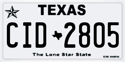 TX license plate CID2805