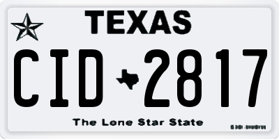 TX license plate CID2817
