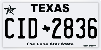 TX license plate CID2836