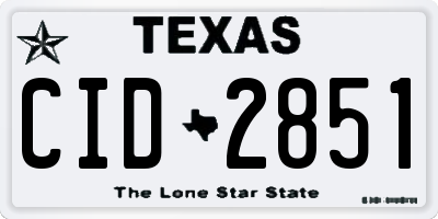 TX license plate CID2851