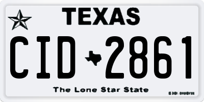 TX license plate CID2861