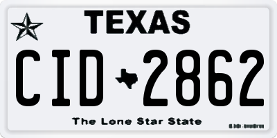 TX license plate CID2862