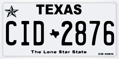 TX license plate CID2876