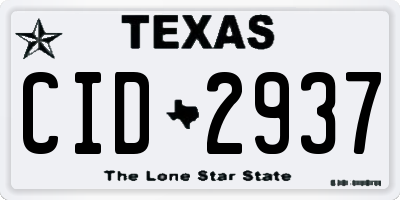 TX license plate CID2937
