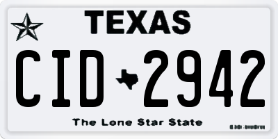 TX license plate CID2942
