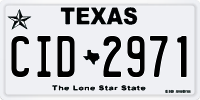 TX license plate CID2971