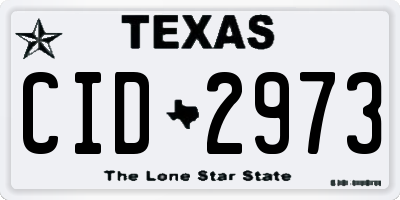 TX license plate CID2973