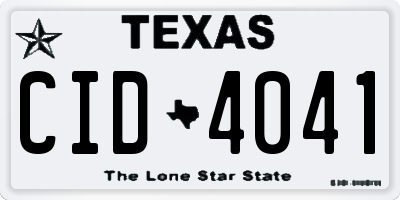 TX license plate CID4041