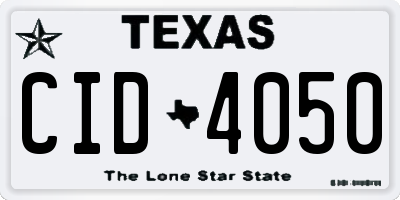 TX license plate CID4050