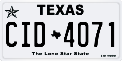 TX license plate CID4071