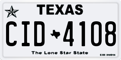 TX license plate CID4108