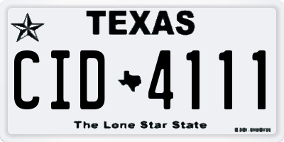 TX license plate CID4111