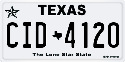 TX license plate CID4120