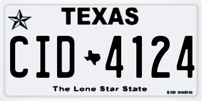TX license plate CID4124