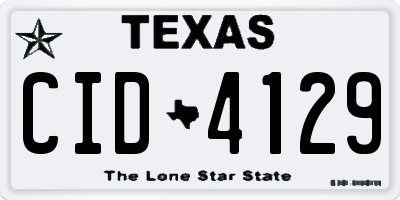 TX license plate CID4129