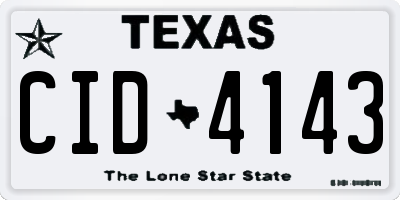 TX license plate CID4143