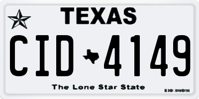TX license plate CID4149