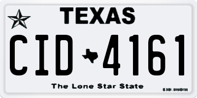 TX license plate CID4161