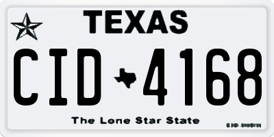 TX license plate CID4168