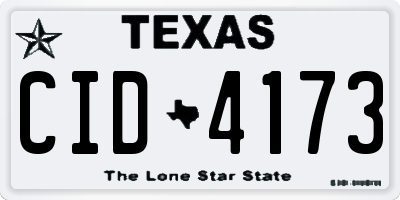 TX license plate CID4173