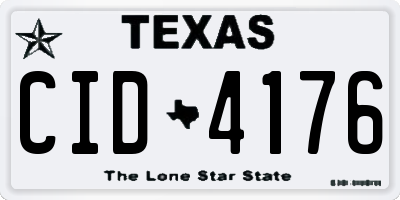 TX license plate CID4176