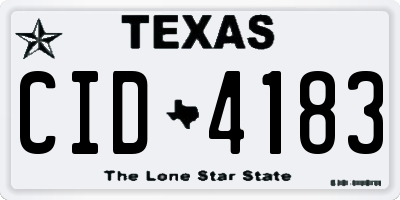 TX license plate CID4183