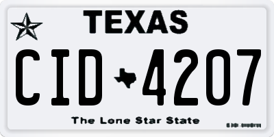 TX license plate CID4207