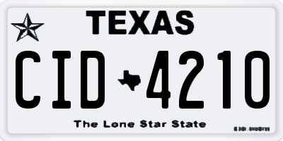 TX license plate CID4210