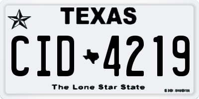TX license plate CID4219