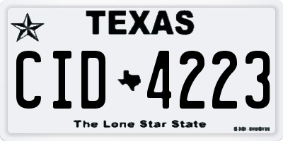 TX license plate CID4223