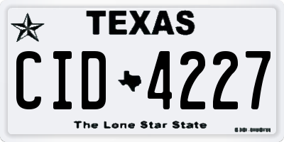 TX license plate CID4227