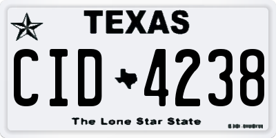 TX license plate CID4238