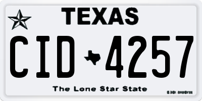 TX license plate CID4257